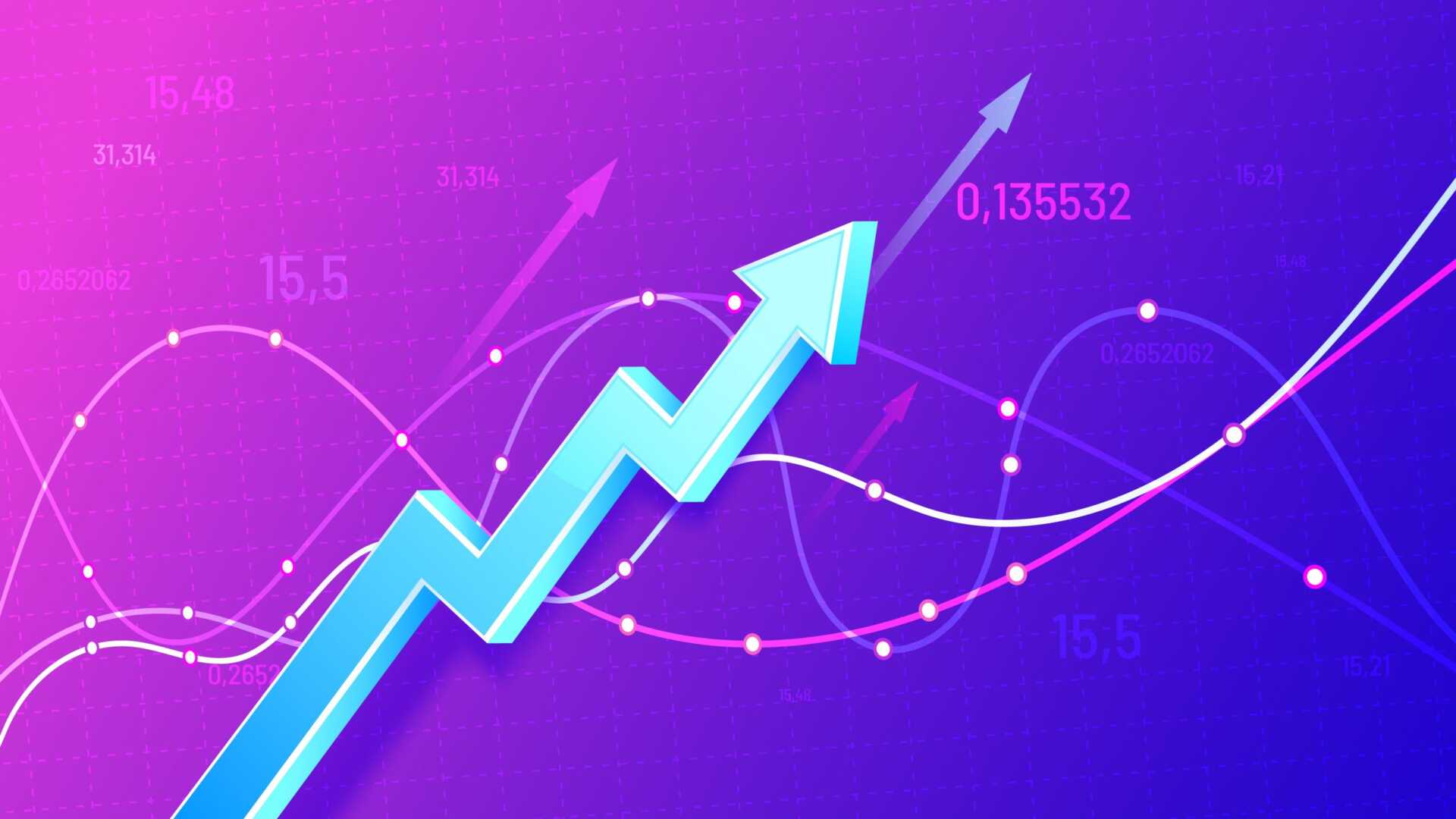 Growing financial schedule 3D arrow Profit growth rising chart and finance business statistic vector illustration Successful business development income increase Positive stock market trend